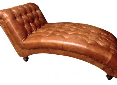 Chesterfield Brown Szezlong Meble Leżak Salon Nowoczesny